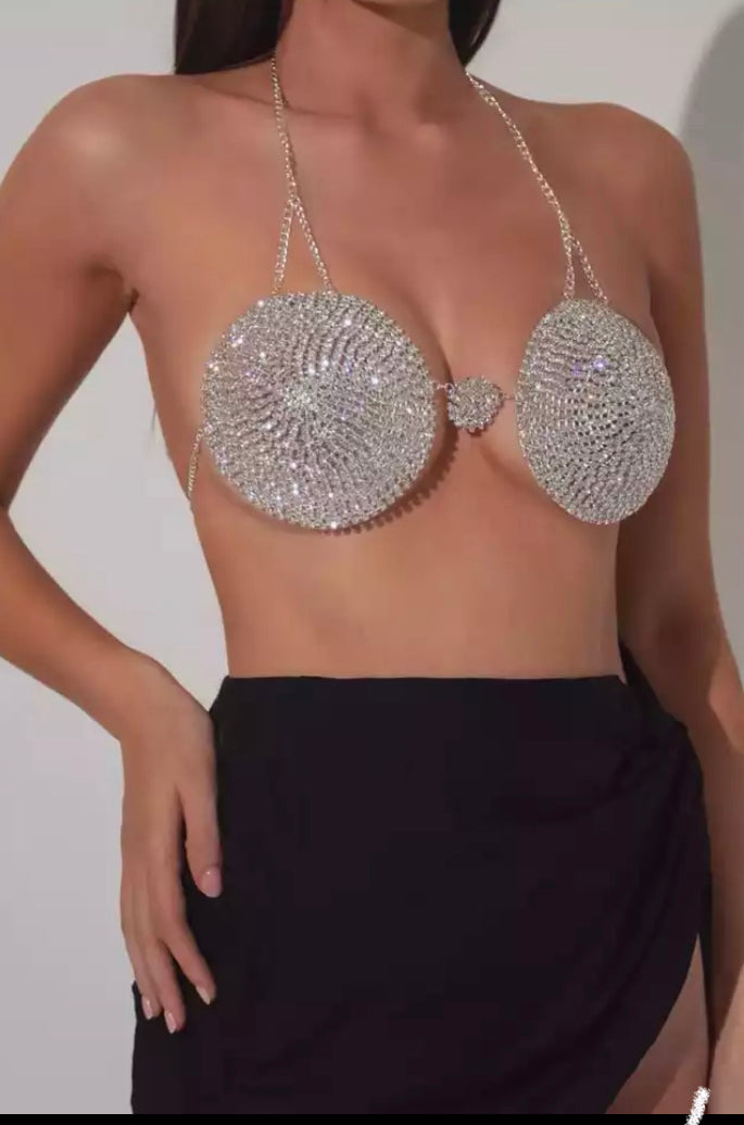 Circle Rhinestone Bralette